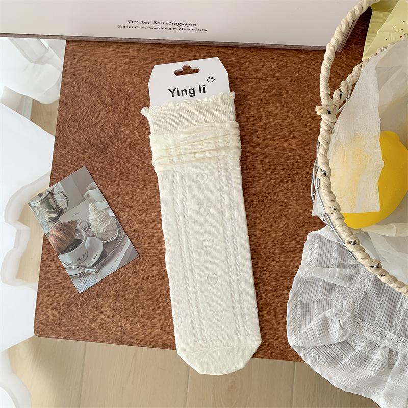 

Женские летние тонкие сетчатые ажурные дышащие белые гольфы-трубы 1 pair