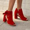 New Oversized Sandals Ladies Summer Fashion Fish Mouth Shoes Lace Up Temperament High Heels Butterfly Dew Toe Women's Sandals