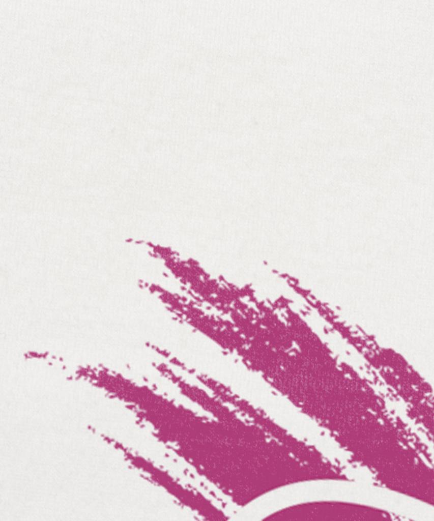 CHICKS Pink Ribbon Crop Short Sleeve Tee White