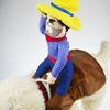 Cowboy Rider Dog Costume Dogs Clothes Knight Style with Doll and Hat for Halloween Pet Costume