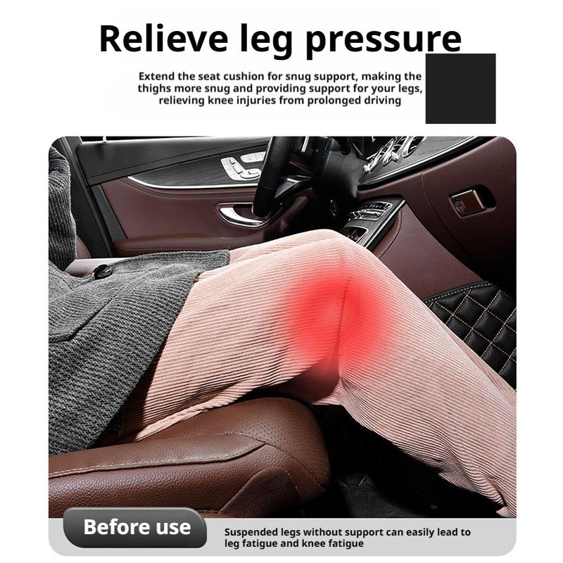 SEAMETAL Memory Foam Leg Support Extender Universal Car Seat Cushion Suede Thick Seat Padding Mat Front Seat Comfortable Pads