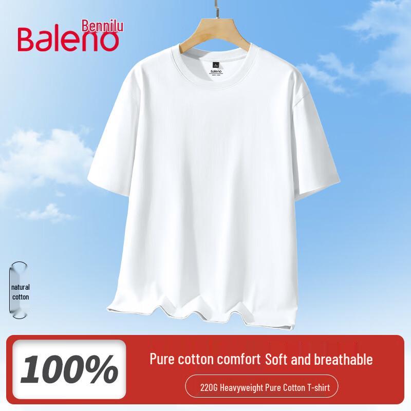 Baleno Men s Heavyweight Cotton Short-Sleeve T-Shirt L