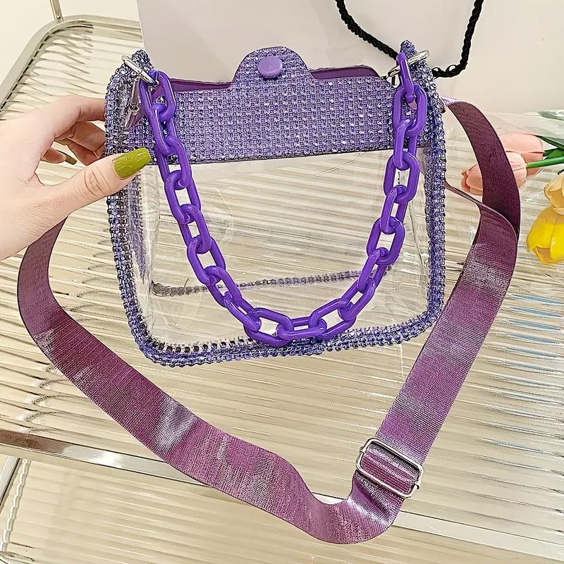 1pc Women' Sparkling Crossbody Bag Handbag Suitable for Music Festivals, Parties, Everyday Use Buckle Closure Messenger Bag