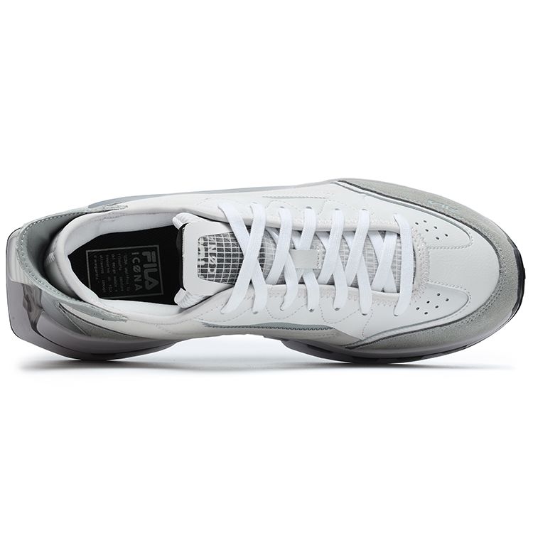 Fila Km Leather Nylon Suede Retro Fashion Durable Low Top Casual Shoes Men Sneakers Rain-Mist-Gray F12M233113FOH