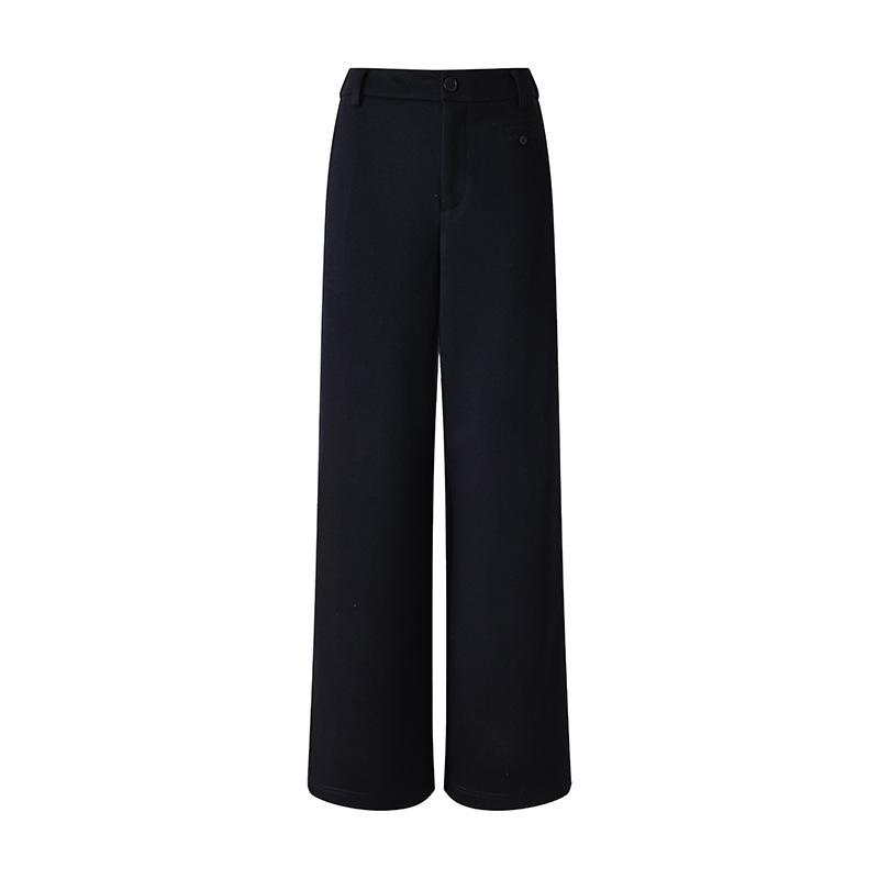 2026 Early Spring High-Waisted Slimming Woolen Wide-Leg Sweatpants - Women s Loose Straight-Leg Casual Trousers Large темно-синий