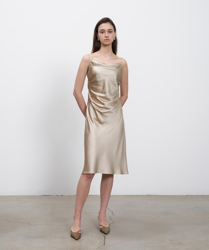 RENEJ Drape Slip Dress