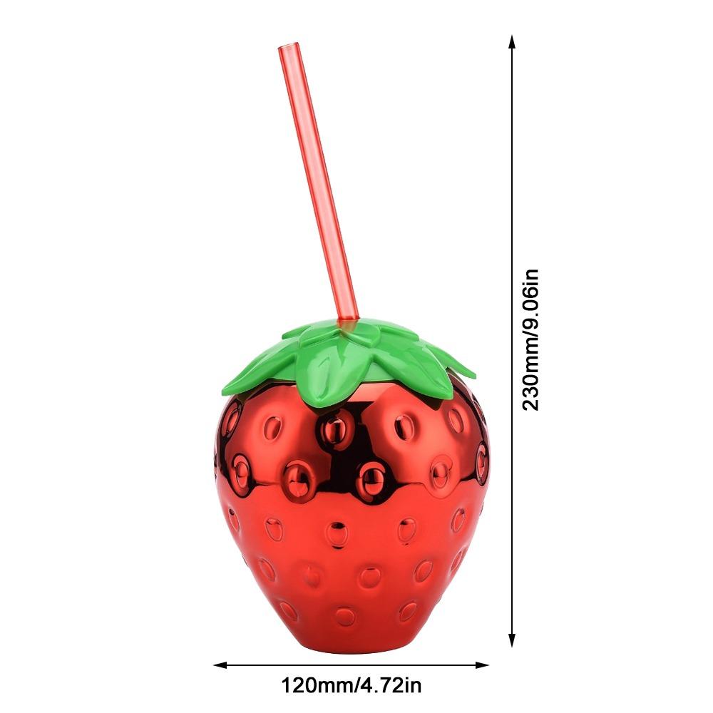 Cute Cartoon Shape Strawberry Straw Cup Spill Convenient Design Portable Water Bottle Picnics