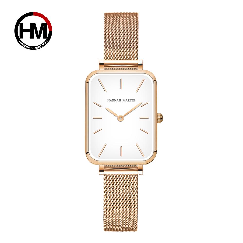 Japanese Movement Retro Square Dial Waterproof Women's Watch - Light Luxury, Fashionable, Casual Design