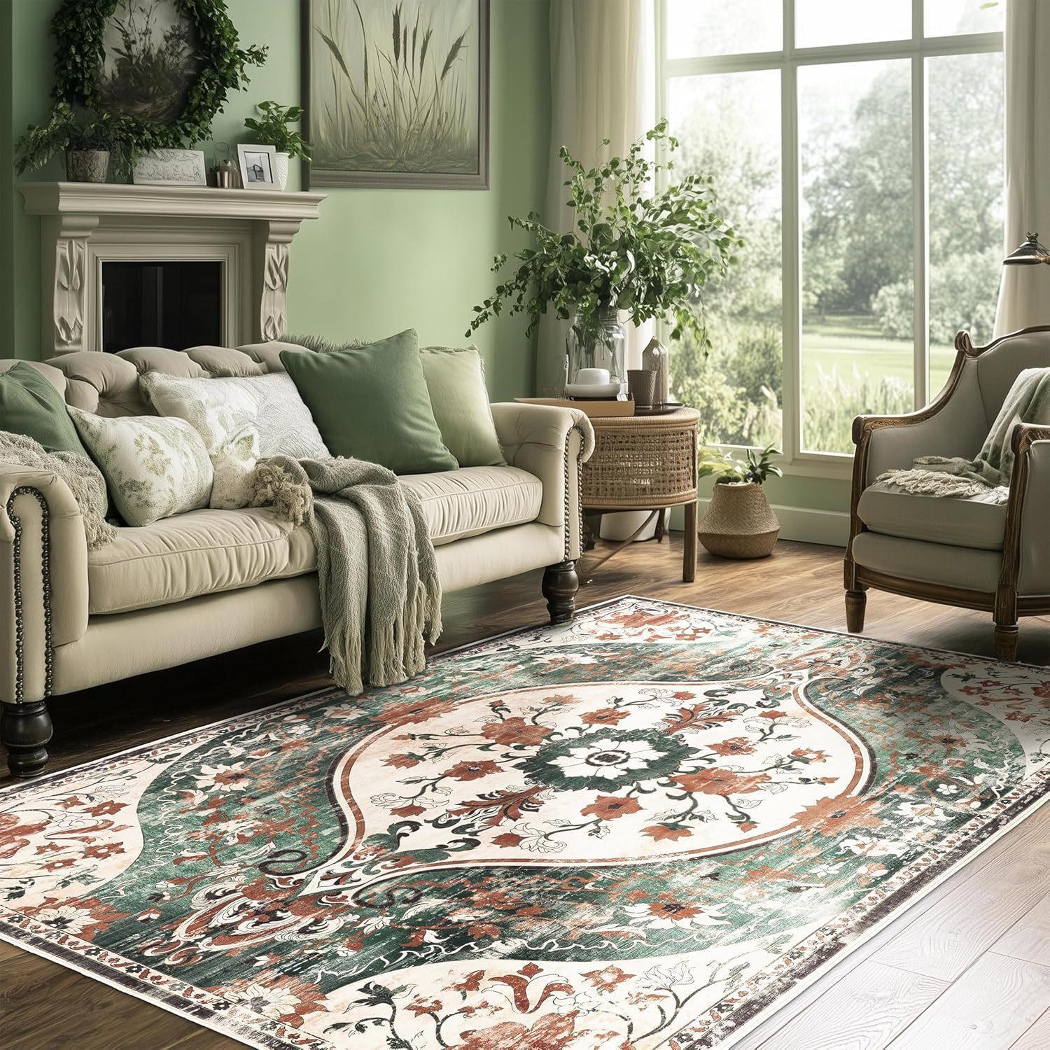 

Ковер в богемном стиле для гостиной, большой ковер прямоугольной формы, ковер для журнального столика, грязеотталкивающий и пыленепроницаемый 100 * 200cm