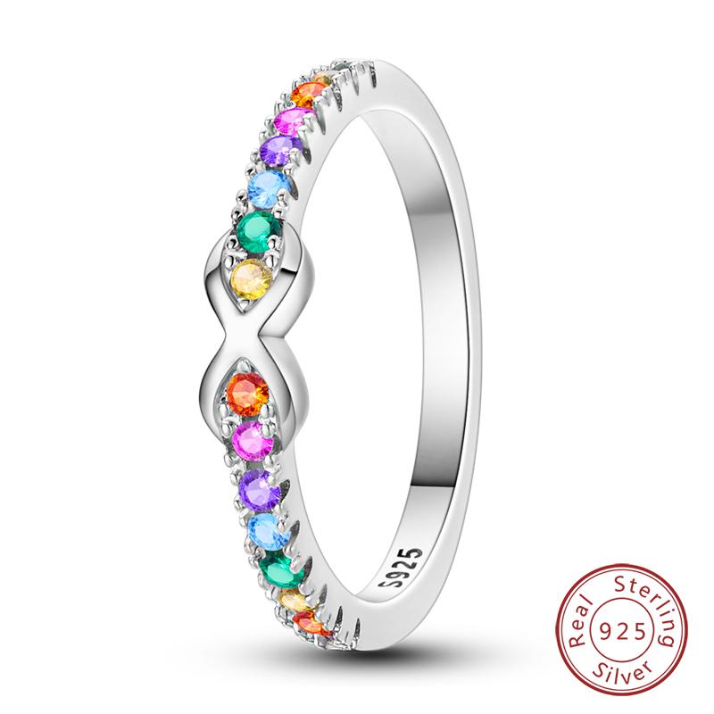 Popular Glow In The Dark Rings For Women 925 Silver Star Moon Sun Rings Sparkling Cubic Zircon Exquisite Jewelry Gifts