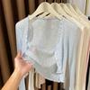 Thin Knitted Cardigan Women's New Model with Suspender Dress, Shawl Small Coat, Ice Silk Sunscreen Blouse