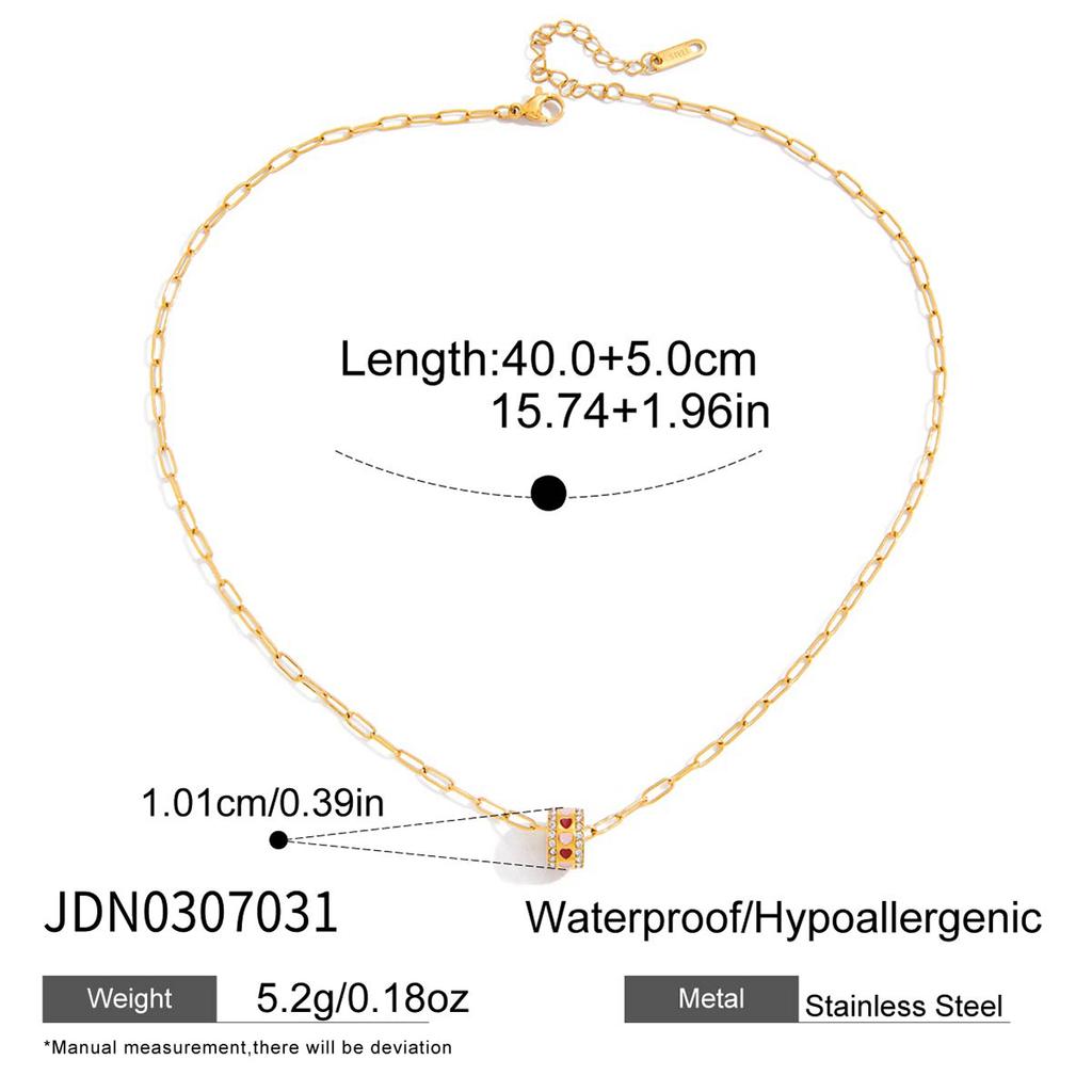 Youthway Glücklicher Zirkon-Perlen-Süßwasserperlen-Anhänger Halskette für Damen Vergoldete Edelstahl-Halskette Modeschmuck