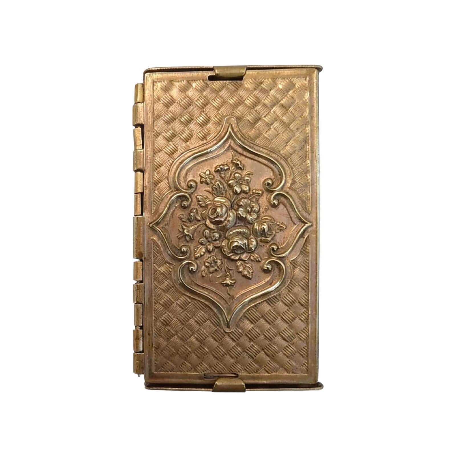 Складная швейная шкатулка Шкатулка для хранения швейных принадлежностей цвета античного золота Шкатулка для вышивания из тисненой латуни с плетением One Size 1960₽