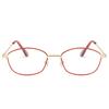 Fashionable Women's Reading Glasses, Anti Blue Light Presbyopia Glasses, Elderly Presbyopia Glasses, Metal Framed Red Glasses