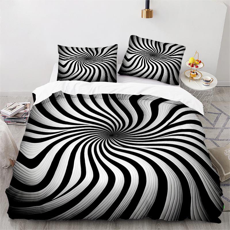 Graphics Series 3D Digital Printing Three-Piece Bedding Kit Bed Sheet Quilt Cover