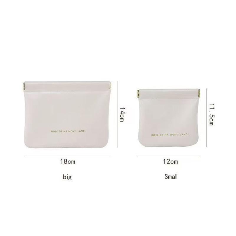 Pu Leather Simple Mini Lipstick Makeup Storage Bag Women Square Small Cosmetic Pouch Portable Make Up Key Organizer Bags