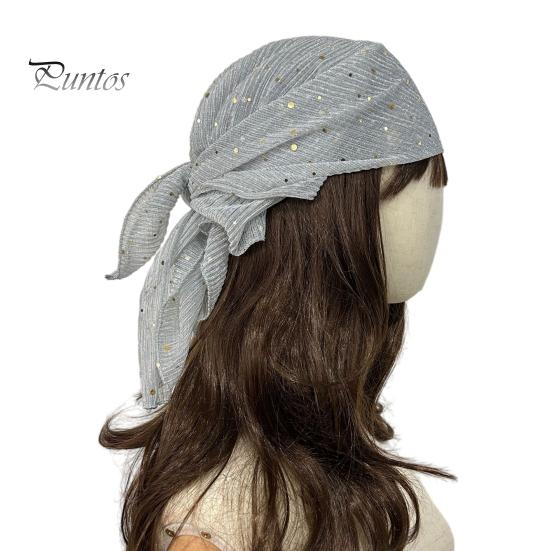 Sequin Headscarf Headscarf, Multi-Purpose Turban Headband Square Scarf, Adjustable Versatile Hair Scarf Strap Bohemian Style Head Wrap for Travel