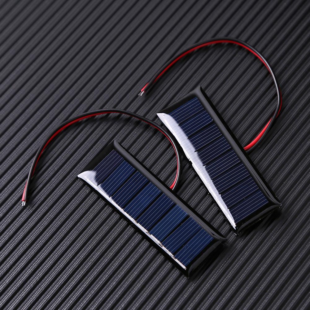 Solar Panel 4V 0.2W Mini 2-Wire Epoxy 8 Cells Ultra Slim Battery Charger for Hiking Camping Solar Projects 3x1 Inch