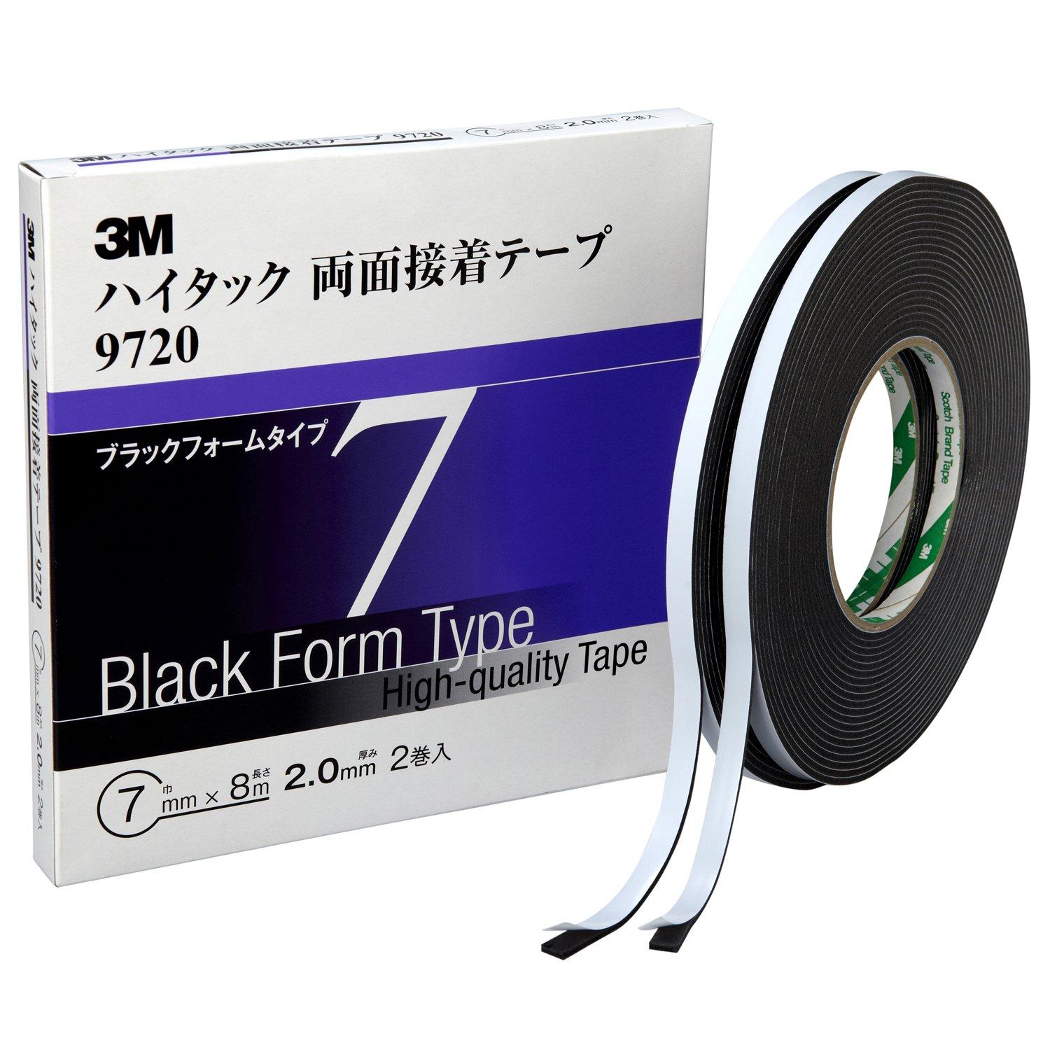 

Клейкая лента 3M шириной 7 мм x 9720 7 AAD Высокоадгезивная двухсторонняя 9720, 8 м, чёрный