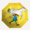 Ombrello da Viaggio a Tema Pippi Calzelunghe - 8 Stecche, Apertura e Chiusura Automatiche, Design Pieghevole Portatile, Ombrello Compatto ed Elegante Adatto