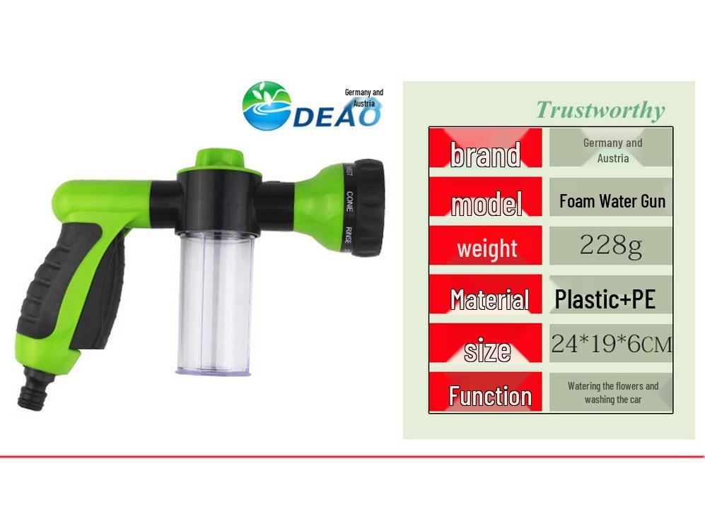 

Многофункциональная пена и распылитель высокого давления для мойки автомобилей, садоводства и ухода за садом Foam Water Gun (Yellow)
