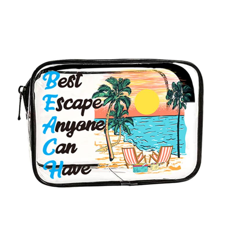 

1Pcs Summer Pvc Travel Toiletry Bag Transparent Makeup Bag Survival Kit Beach Cruise Swimming Nurse Teacher Dance Cheer Gift 3 20X15X6cm