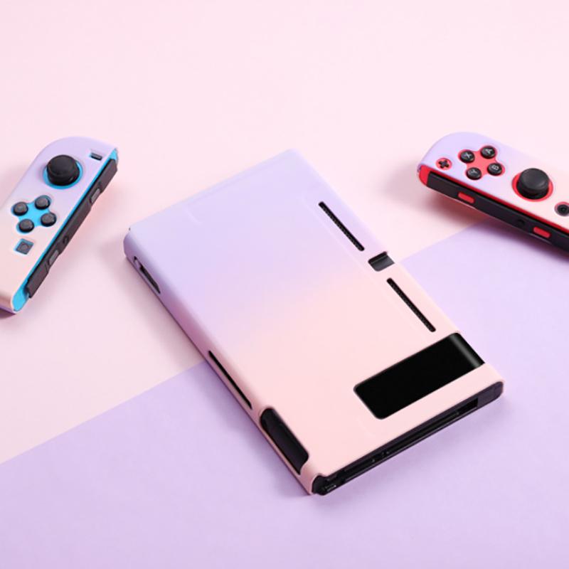VAORLO Carcasă de protecție de culoare degradată pentru carcasă Switch NS NX Carcasă din plastic dur capac din spate Carcasă rezistentă la praf, anti-cădere