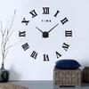Extra 3d Diy Large Roman Numerals Luxury Mirror Wall Sticker Clock Home Decor