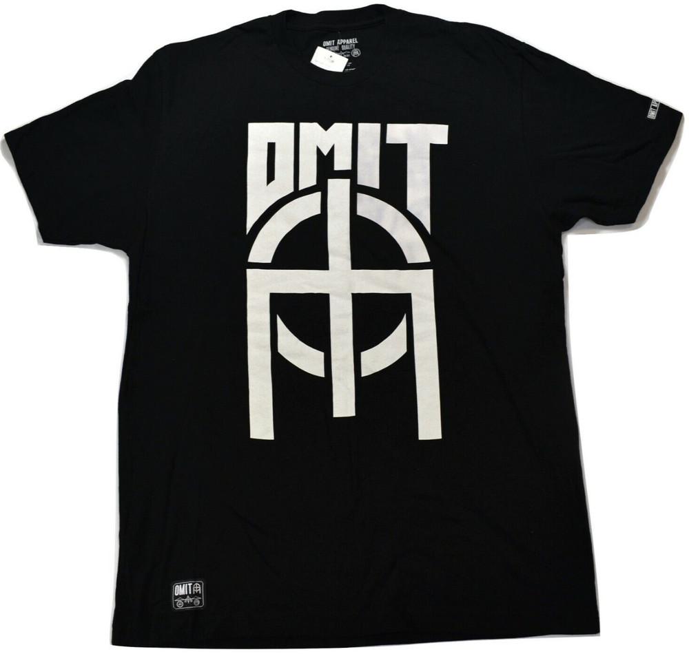 Omit Mens Omit Retro Skater Brand Basic Logo Black Shirt New