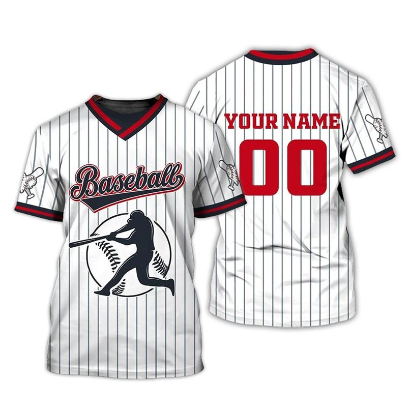 Custom Personalized Name Baseball T-Shirt 3D Print Short Sleeve Baseball Tee Shirt For Men Kids Tshirts Gift For Baseball Player