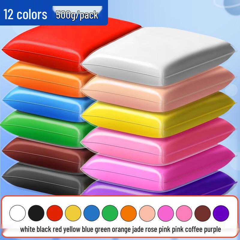 Children's Green Clay Bubble Pack - Single Color Refill with Black Plasticine for Kindergarten