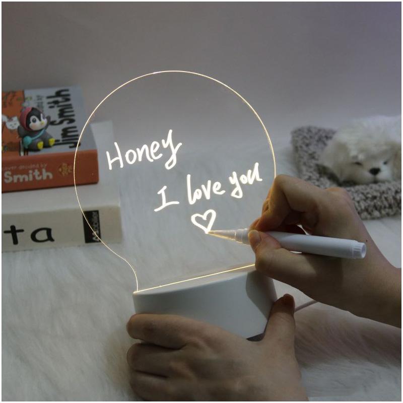 New Product Ideas 2024 Note Board Creative Led Night Light Usb Message Bo 3d Night Light Gift Set Items