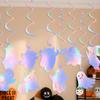 Colorful Halloween Ceiling Ghost Swirl Spooky Spiral Banner Ghost Hanging Garland  Home Festival
