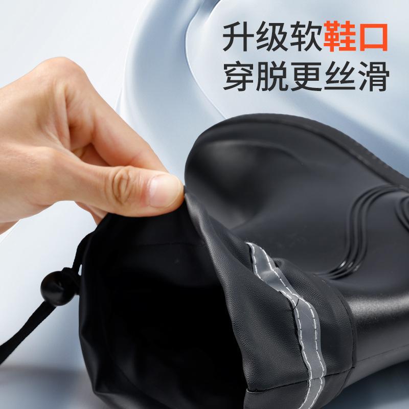Summer new men's and women's wear-resistant waterproof rain shoes black tall non-slip rain boots bundle mouth water boots outdoor rubber shoes breatha
