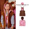 In Stock: BE25 Autumn/Winter Children's Reversible Hooded Vest with Cute Puppy Print, Warm and Cozy for Small/Medium Kids.