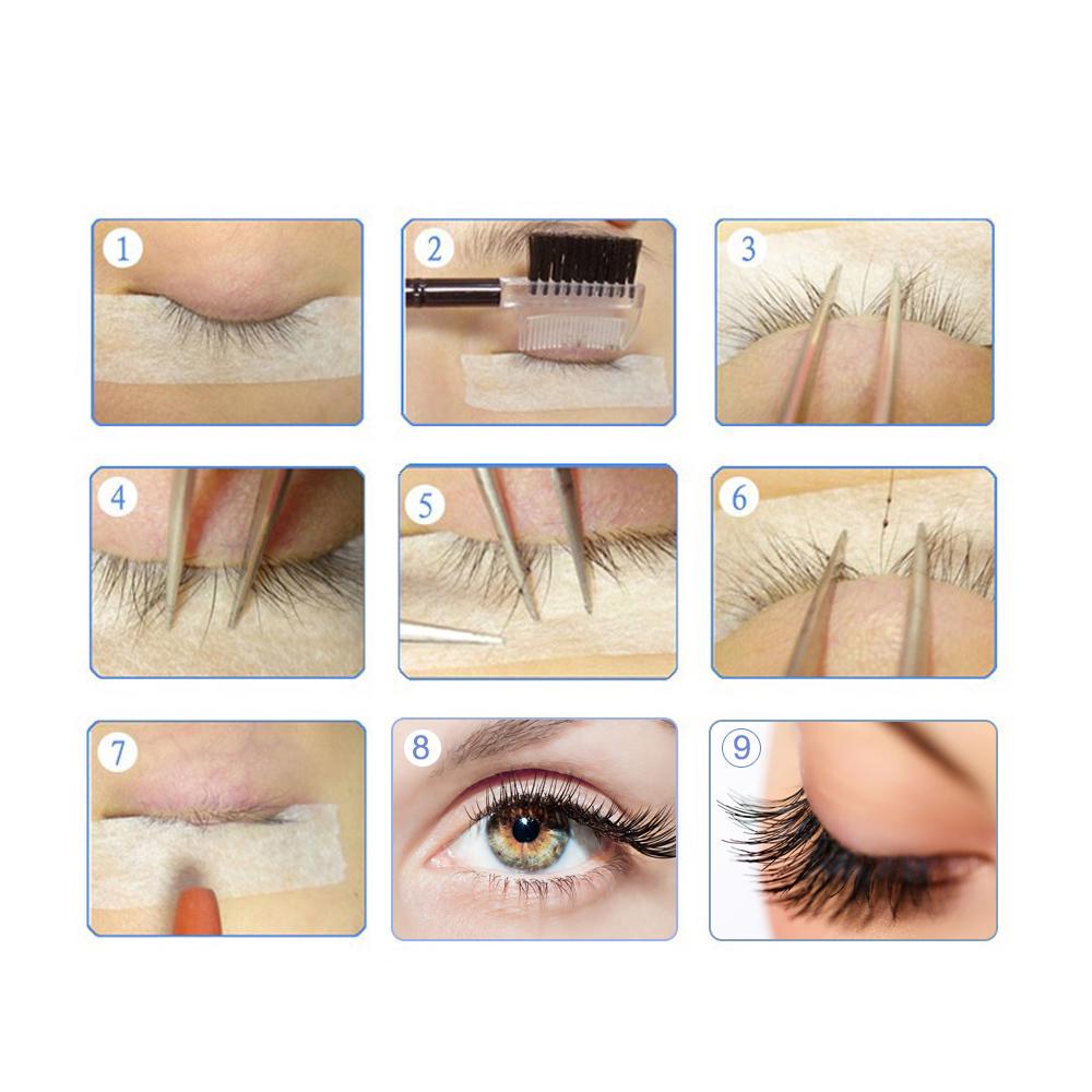 1 Set 3D Individual Cluster Fake Lashes Strip Eyelashes Extension Permanent Soft Light False Eyelash