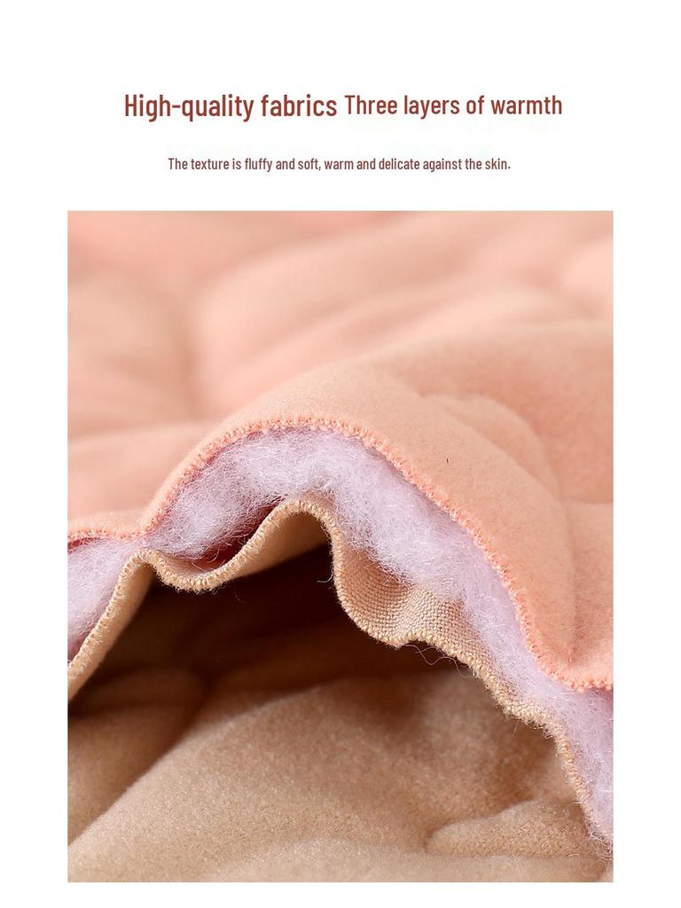 500g Extra Thick Fleece-Lined Quilted Thermal Set for Men & Women - Middle-Aged & Elderly