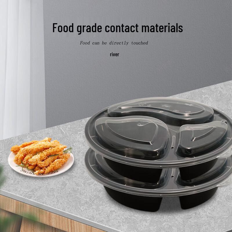 Einweg-Rundbehälter mit 3 Fächern