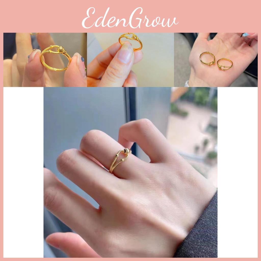 Gold Fashionable Copper Plated Open Adjustable Rings For Women Elegant Design