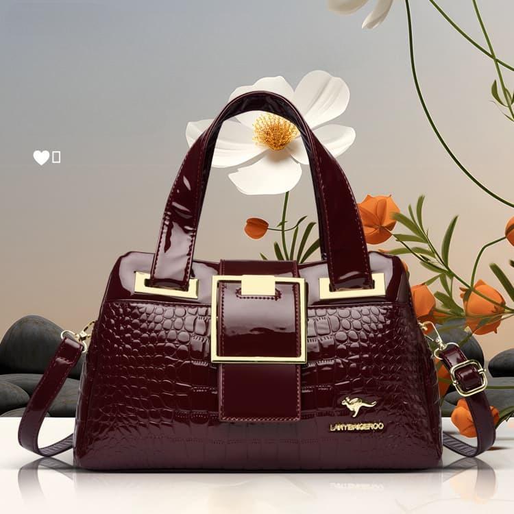 Glossy Boston Handbag One Shoulder Crossbody Women's Bag