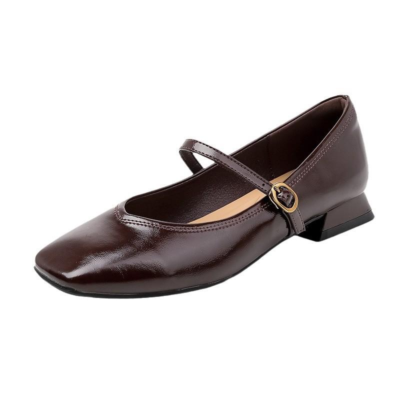 High heels women's fashion French retro high heels women's thick heels are not tired of feet temperament single shoes low heels work shoes