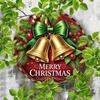 Metal Christmas Bell Round Wall Decor Sign 8 Inch Iron Art For Home Bar Cafe