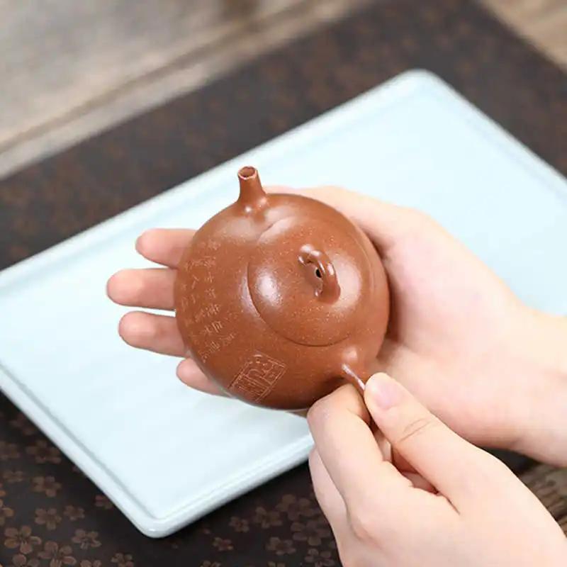 110ml Yixing Purple Clay Teapot Handmade Small Capacity Tea Pot Beauty Tea Infuser Kettle Chinese Zisha Tea Set Collection