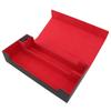 Card Storage Box PU Leather Magnetic Closure Card Deck Case with Drawer for Over 550 Game Cards Black Red