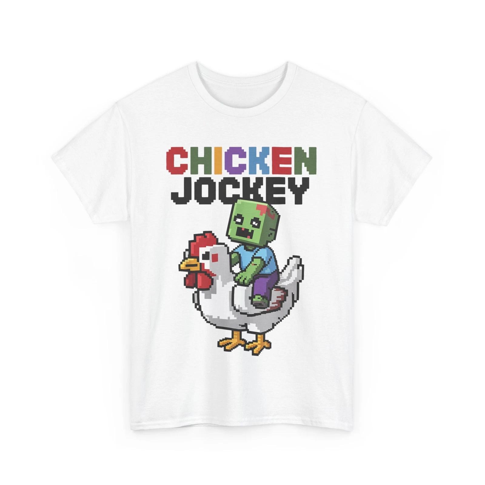 Chicken Jockey Zombie Pixel Art Zombie Gamer Style T-Shirt L