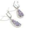 925 Sterling Silver Gorgeous Natural Tanzanite Earrings Elegant Luxury Fine Jewelry for Lady's Anniversary & Birthday Gift