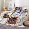1Pc Cartoon Print Flannel Blanket, High Quality Comfortable for All Seasons, Home Decor, Warmth and Comfort, Perfect for Christmas Birthday Gift