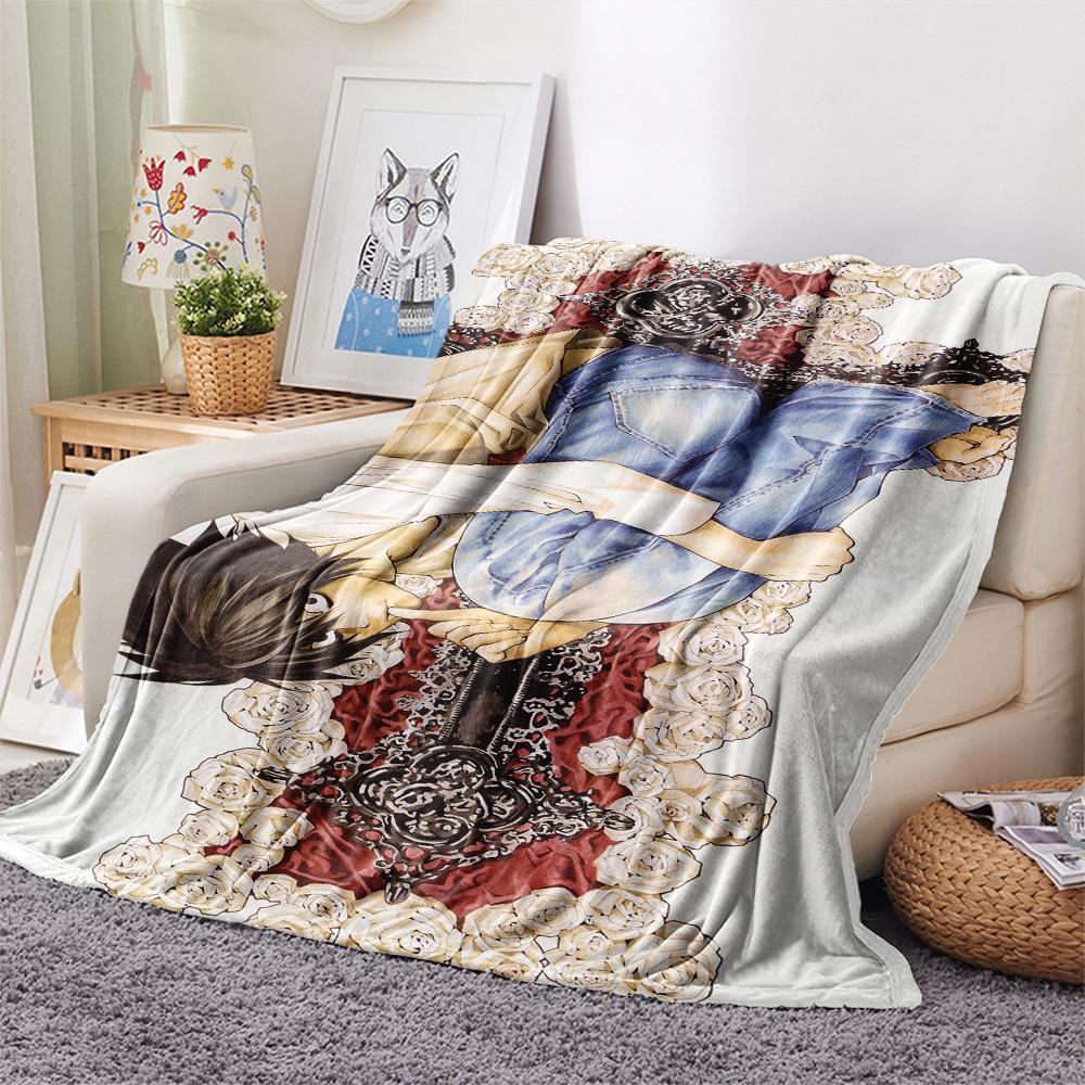 1Pc Cartoon Print Flannel Blanket, High Quality Comfortable for All Seasons, Home Decor, Warmth and Comfort, Perfect for Christmas Birthday Gift