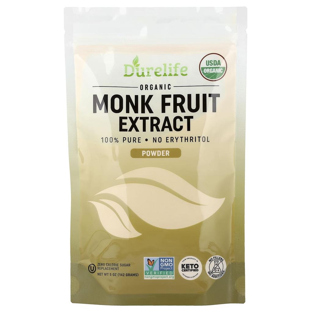 DURELIFE NUTRITION LLC, Organic Monk Fruit Extract Powder, 142g (5oz)