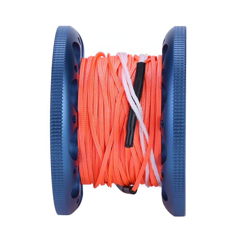 30M Diving Alu um Reel Spool Line with Stainless Steel Snap Hook (Black)